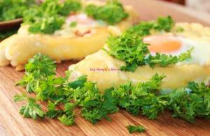 Khachapuri boats with Adjarian cheese - step-by-step recipe with photos of preparation at home